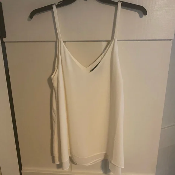 NWOT white, v-neck, flowy tank with adjustable straps, size 16W - Picture 1 of 4